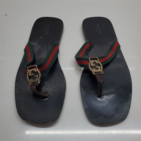 gucci men thongs brown|kika canvas thong sandals.